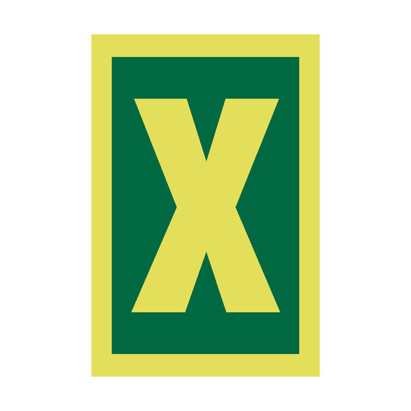 IMO Letter X Sign Photoluminescent - PVC Safety Signs