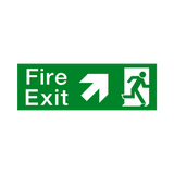 Fire Exit Arrow Up Right Sign - PVC Safety Signs