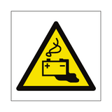 Battery Charging Hazard Symbol Sign - PVC Safety Signs