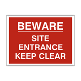 Site Entrance Keep Clear Sign - PVC Safety Signs