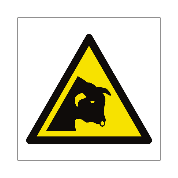 Bull Warning Symbol Sign - PVC Safety Signs