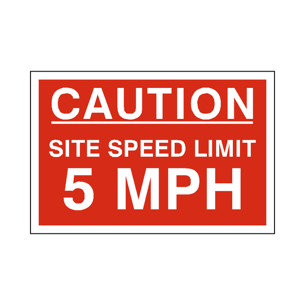 5 Mph Site Speed Limit Sign - PVC Safety Signs