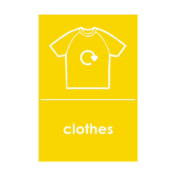 Clothes Waste Recycling Signs - PVC Safety Signs