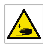 Crushing Hazard Symbol Sign - PVC Safety Signs