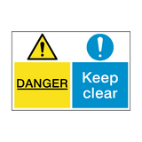 Danger Keep Clear Dual Hazard Sign - PVC Safety Signs