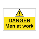 Danger Men At Work Hazard Sign - PVC Safety Signs