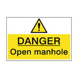 Danger Open Manhole Sign - PVC Safety Signs