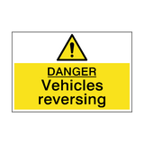 Danger Vehicles Reversing Hazard Sign - PVC Safety Signs