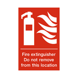 Fire Extinguisher Do Not Remove Sign - PVC Safety Signs