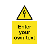 Custom Electrical Safety Sign Portrait - PVC Safety Signs