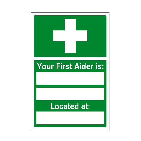 First Aider Location Sign - PVC Safety Signs
