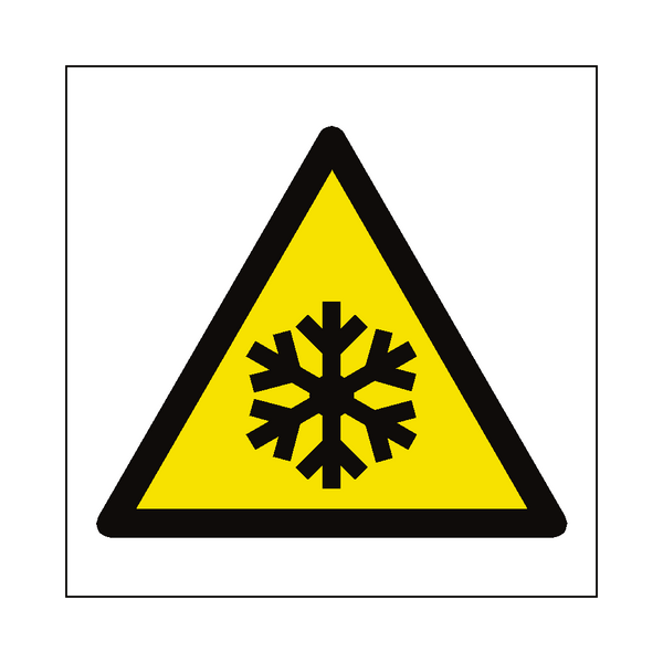 Low Temperature Hazard Symbol Sign - PVC Safety Signs