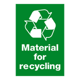 Material For Recycling Sign - PVC Safety Signs