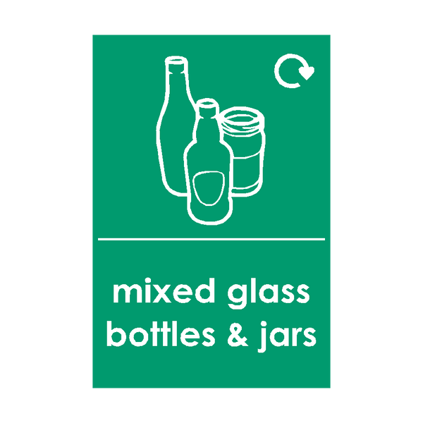 Mixed Glass Waste Sign - PVC Safety Signs