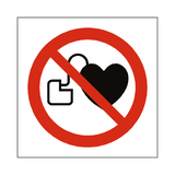 No Cardiac Device Symbol Sign - PVC Safety Signs