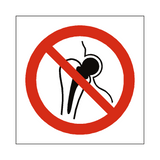 No Metal Implants Symbol Sign - PVC Safety Signs