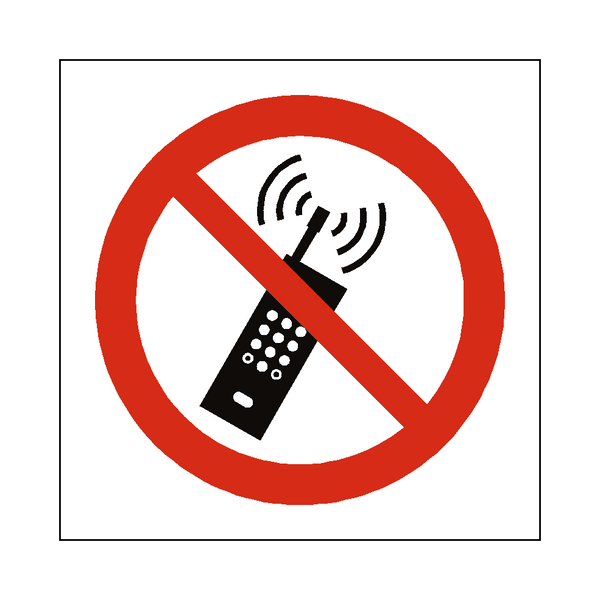 No Mobile Phone Symbol Sign - PVC Safety Signs
