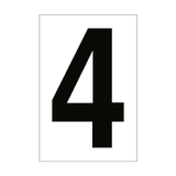 Number Sign 4 White - PVC Safety Signs