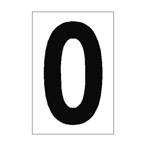Number Sign 0 White - PVC Safety Signs