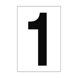Number Sign 1 White - PVC Safety Signs