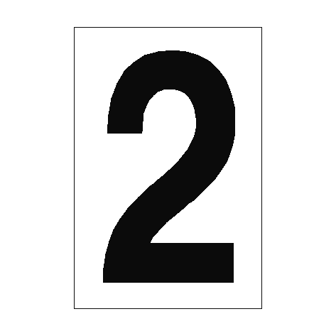 Number Sign 2 White - PVC Safety Signs