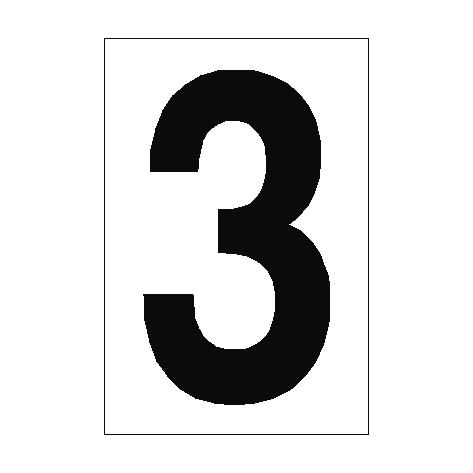 Number Sign 3 White - PVC Safety Signs