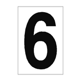 Number Sign 6 White - PVC Safety Signs