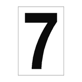 Number Sign 7 White - PVC Safety Signs