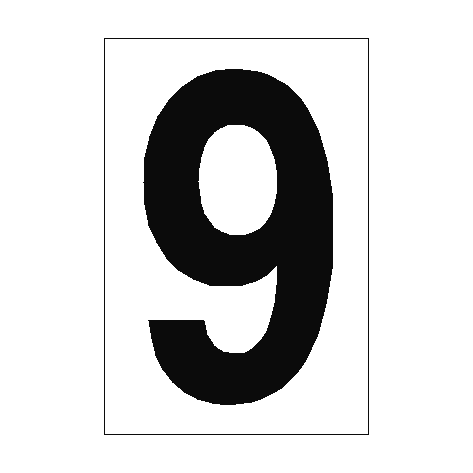 Number Sign 9 White - PVC Safety Signs