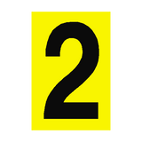 Number Sign 2 Yellow - PVC Safety Signs