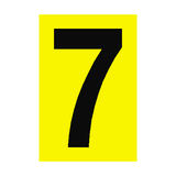 Number Sign 7 Yellow - PVC Safety Signs