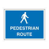 Pedestrian Route Sign - PVC Safety Signs