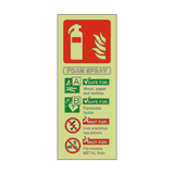 Foam Spray Fire Extinguisher Photoluminescent Sign - PVC Safety Signs