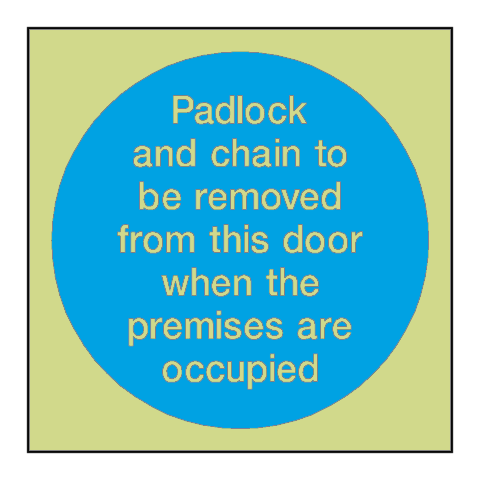 Padlock Removed Photoluminescent Sign - PVC Safety Signs
