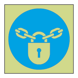 Keep Locked Symbol Door Photoluminescent Sign - PVC Safety Signs