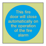 Auto Fire Alarm Photoluminescent Sign - PVC Safety Signs