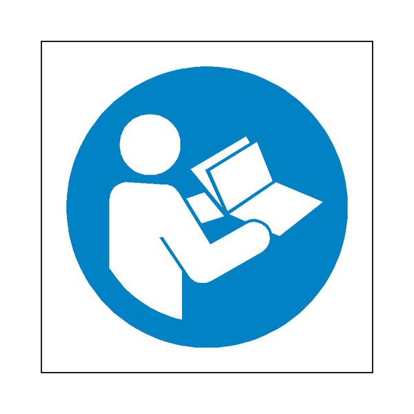 Refer to Instructions Symbol Sign - PVC Safety Signs