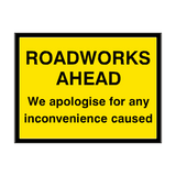 Roadworks Ahead Site Traffic Sign - PVC Safety Signs