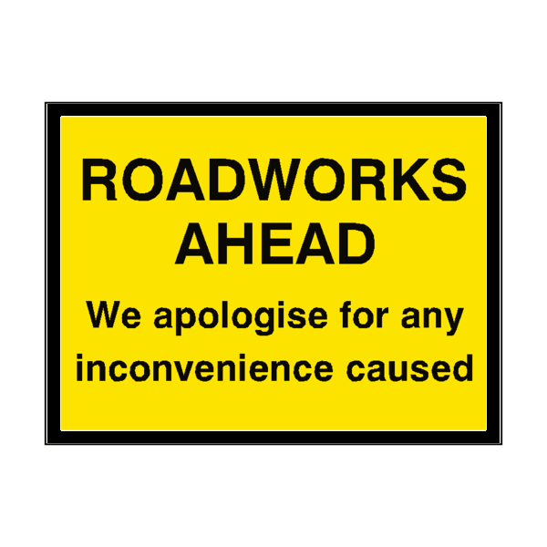 Roadworks Ahead Site Traffic Sign - PVC Safety Signs