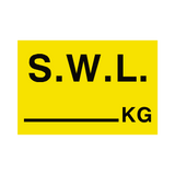 S.W.L KG Sign Yellow - PVC Safety Signs