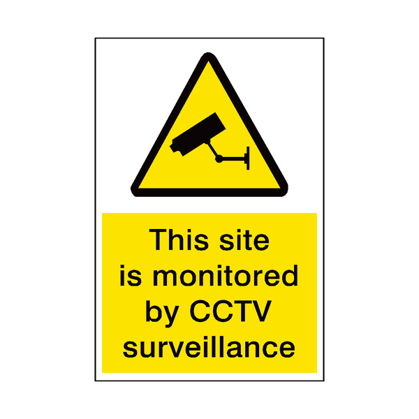 Site Monitored By CCTV Security Sign - PVC Safety Signs