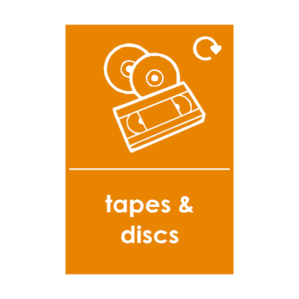 Tapes and Discs Waste Recycling Signs - PVC Safety Signs