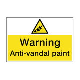 Warning Anti-Vandal Paint Hazard Sign - PVC Safety Signs