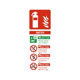 Water Fire Extinguisher Sign - PVC Safety Signs