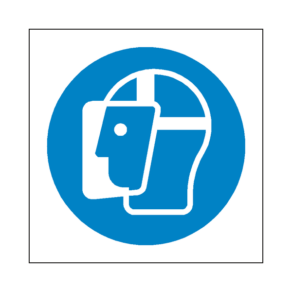 Wear Face Shield Symbol Sign - PVC Safety Signs