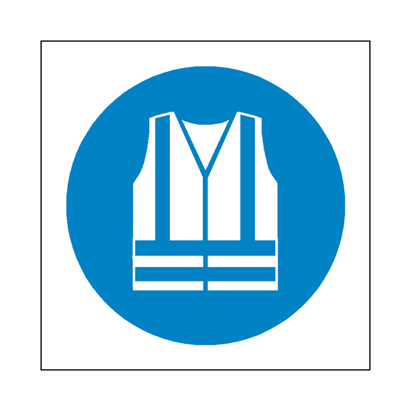 Wear Hi-Viz Symbol Sign - PVC Safety Signs