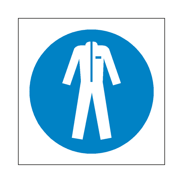Wear Protective Clothing Symbol Sign - PVC Safety Signs