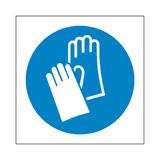 Wear Protective Gloves Symbol Sign - PVC Safety Signs