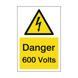 600 Volts Sign | PVC Safety Signs