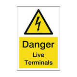 Live Terminals Sign - PVC Safety Signs